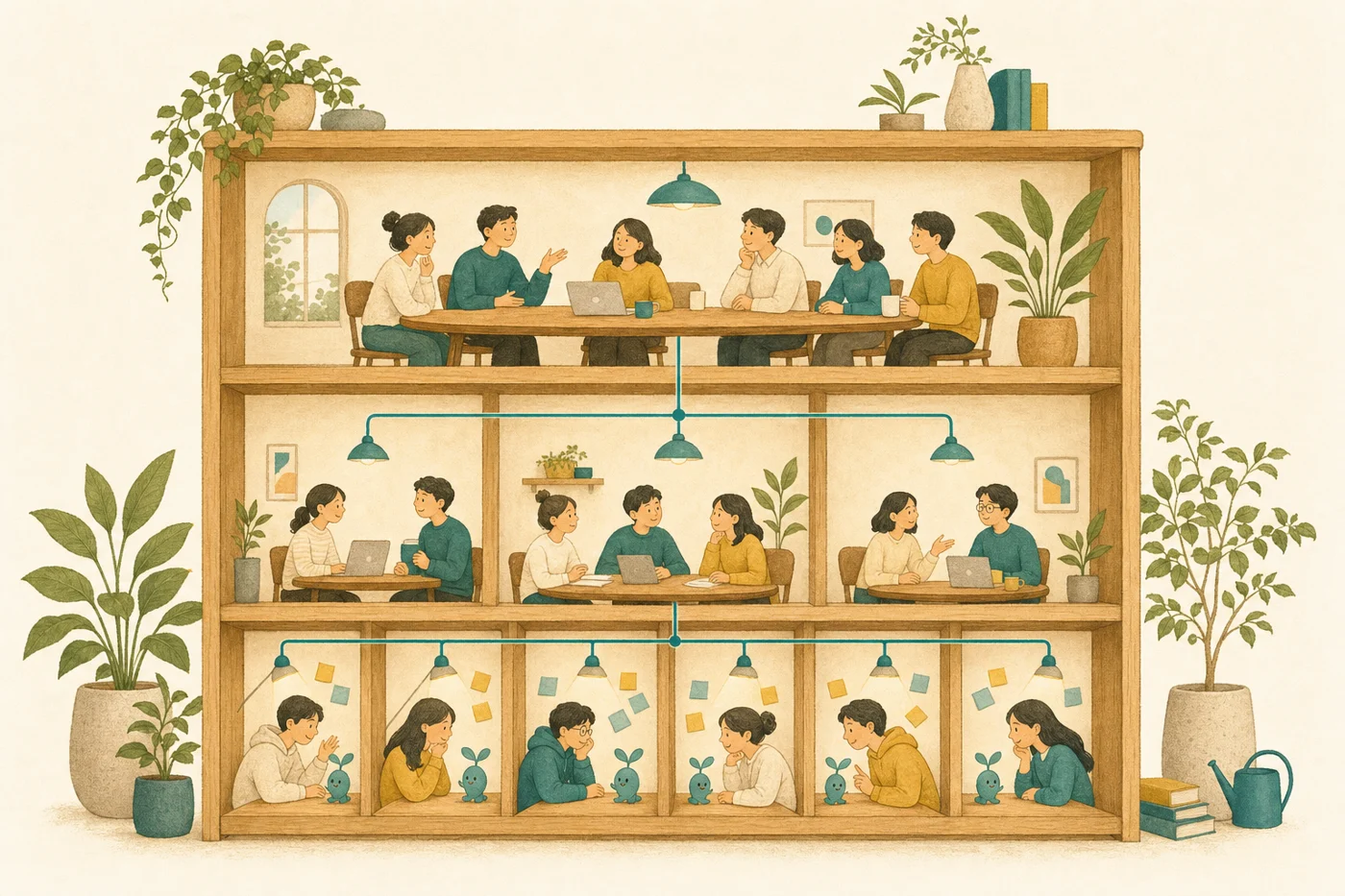 조직 편제를 닮은 방의 계층 구조
